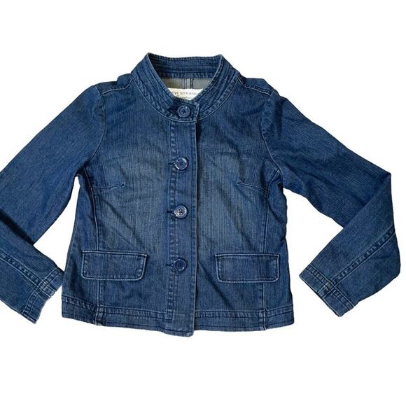 Levis Strauss Signature Denim Jean Jacket Women's large Buttons fitted SZ M - Picture 2 of 8